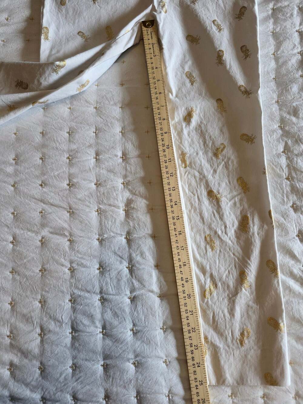 Chico's Brigette Ankle Pants in White with Gold Foil Pineapple Print - Picture 4 of 6